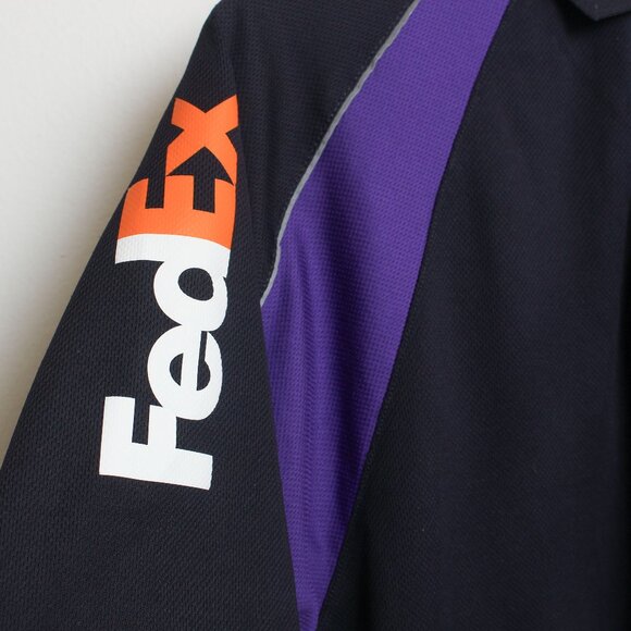 FedEx Employee Polo Mens Medium Black Purple - Picture 5 of 7